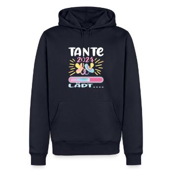 Tante 2024 Loading Tante werden 2024 - Männer Premium Bio Hoodie - Navy - Vorne - Nico (187cm)