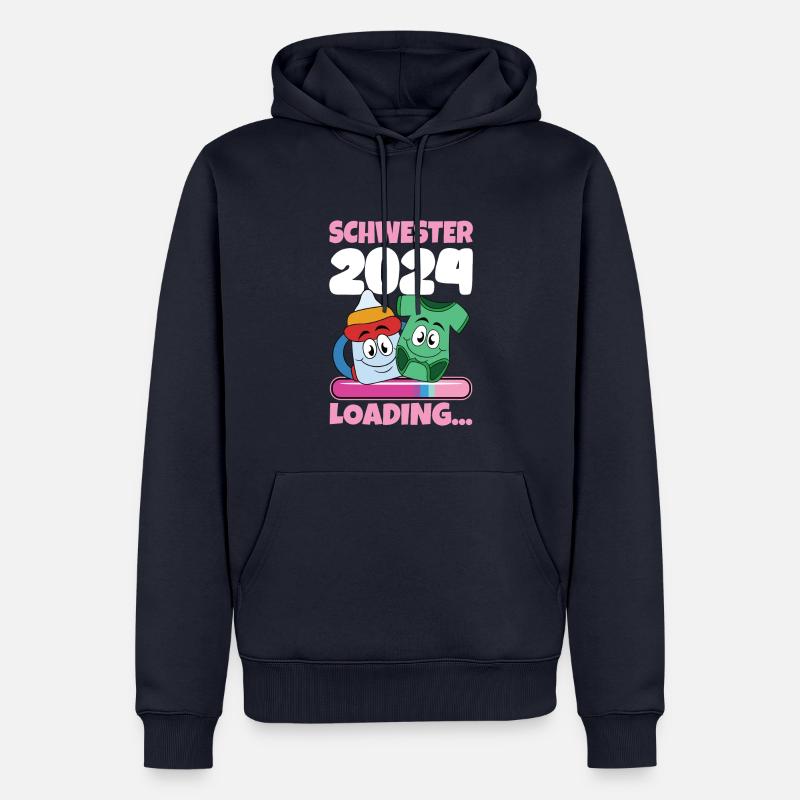 Schwester werden Schwester 2024 - Männer Premium Bio Hoodie - Navy