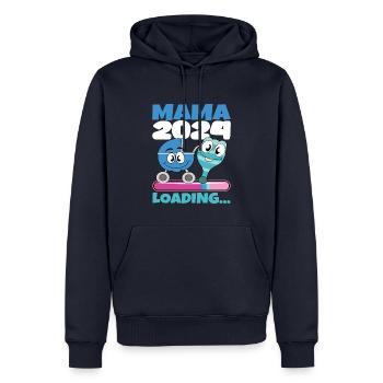 Mama 2024 werdende Mutter Schwangerschaft - Männer Premium Bio Hoodie - Navy - Vorne - Nico (187cm)