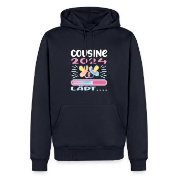 Cousine werden Cousine 2024 - Männer Premium Bio Hoodie - Navy - Vorne - Nico (187cm)