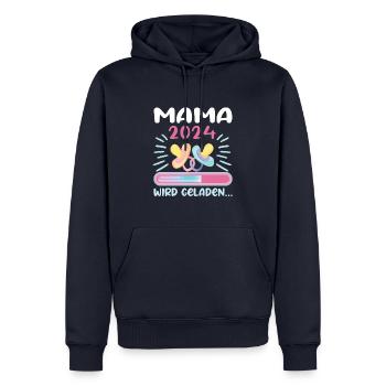 Mama 2024 werdende Mutter Schwangerschaft - Männer Premium Bio Hoodie - Navy - Vorne - Nico (187cm)