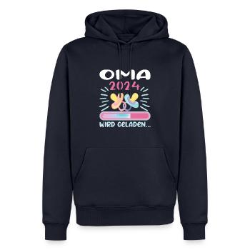 Oma 2024 werdende Oma 2024 Loading - Männer Premium Bio Hoodie - Navy - Vorne - Nico (187cm)