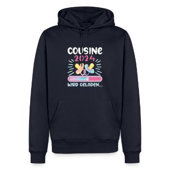 Cousine werden Cousine 2024 - Männer Premium Bio Hoodie - Navy - Vorne - Nico (187cm)