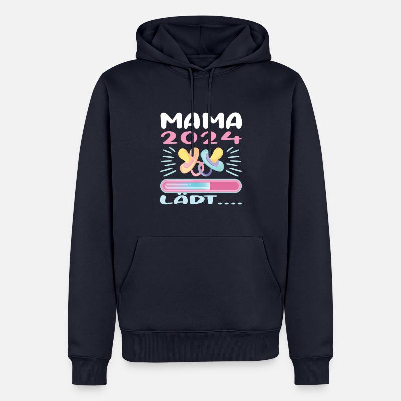 Mama 2024 werdende Mutter Schwangerschaft - Männer Premium Bio Hoodie - Navy