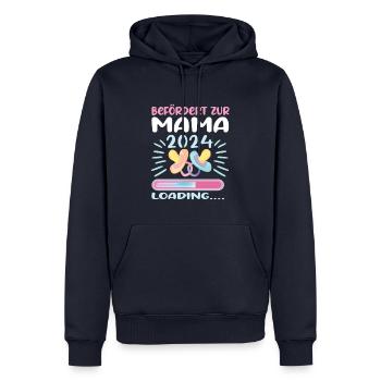 Mama 2024 werdende Mutter Schwangerschaft - Männer Premium Bio Hoodie - Navy - Vorne - Nico (187cm)