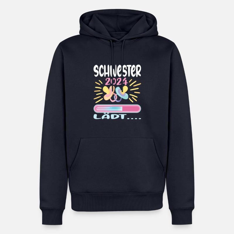Schwester werden Schwester 2024 - Männer Premium Bio Hoodie - Navy