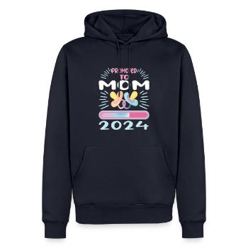 Maman 2024 Enceinte Maman Grossesse - Sweat à capuche Premium bio Homme - bleu marine - Devant - Nico (187cm)
