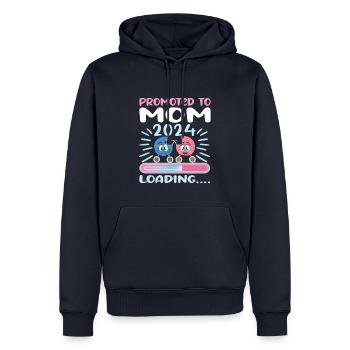 Maman 2024 Enceinte Maman Grossesse - Sweat à capuche Premium bio Homme - bleu marine - Devant - Nico (187cm)