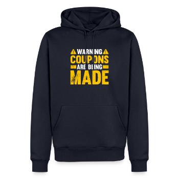 Coupon de points - Sweat à capuche Premium bio Homme - bleu marine - Devant - Nico (187cm)