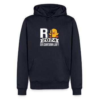 Pension 2024 Pensionärin 2024 Rente 2024 - Männer Premium Bio Hoodie - Navy - Vorne - Nico (187cm)