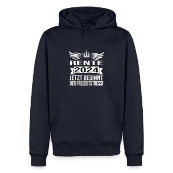 Pension 2024 Pensionärin 2024 Rente 2024 - Männer Premium Bio Hoodie - Navy - Vorne - Nico (187cm)