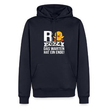 Pension 2024 Pensionärin 2024 Rente 2024 - Männer Premium Bio Hoodie - Navy - Vorne - Nico (187cm)