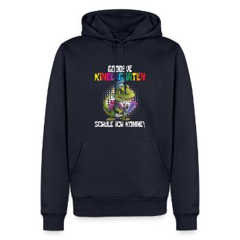 School Enrollment Dino Back to School - Men’s Premium Organic Hoodie - navy - Front - Nico (187cm)