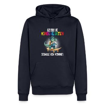 School Enrollment Dino Back to School - Men’s Premium Organic Hoodie - navy - Front - Nico (187cm)