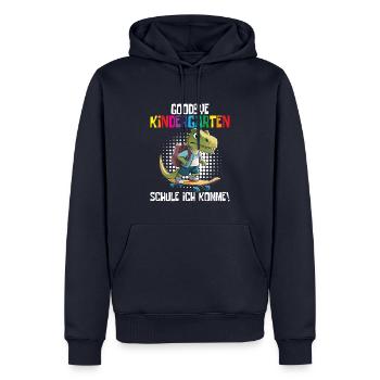 School Enrollment Dino Back to School - Men’s Premium Organic Hoodie - navy - Front - Nico (187cm)