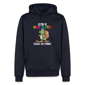 School Enrollment Dino Back to School - Men’s Premium Organic Hoodie - navy - Front - Nico (187cm)
