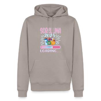 Futura Sorellina 2024 Loading - Men’s Premium Organic Hoodie - taupe - Front - Nico (187cm)