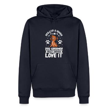Hundefrisör und Hundepflege - Männer Premium Bio Hoodie - Navy - Vorne - Nico (187cm)