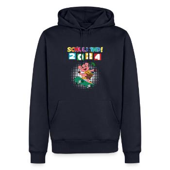 Inscription scolaire 2024 de l’école de la rentrée scolaire - Sweat à capuche Premium bio Homme - bleu marine - Devant - Nico (187cm)