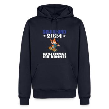 Schulkind 2024 Einschulung Schulanfang - Männer Premium Bio Hoodie - Navy - Vorne - Nico (187cm)