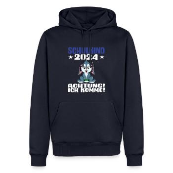 Schulkind 2024 Einschulung Schulanfang - Männer Premium Bio Hoodie - Navy - Vorne - Nico (187cm)