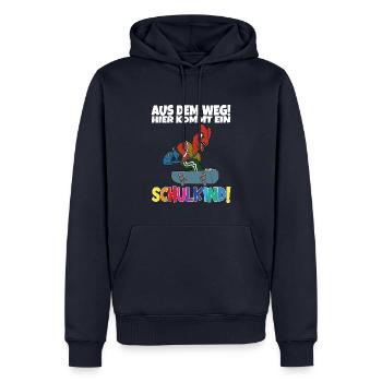 Inscription scolaire 2024 de l’école de la rentrée scolaire - Sweat à capuche Premium bio Homme - bleu marine - Devant - Nico (187cm)
