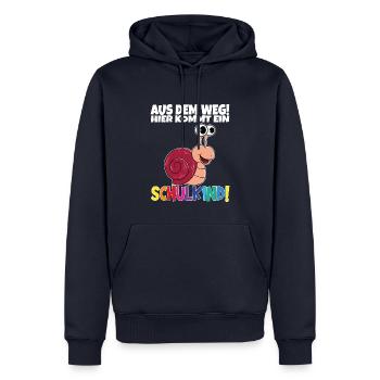 Inscription scolaire 2024 de l’école de la rentrée scolaire - Sweat à capuche Premium bio Homme - bleu marine - Devant - Nico (187cm)