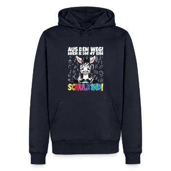 Inscription scolaire 2024 de l’école de la rentrée scolaire - Sweat à capuche Premium bio Homme - bleu marine - Devant - Nico (187cm)