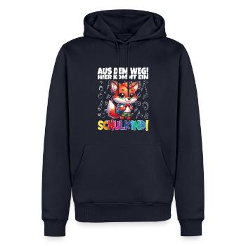 Inscription scolaire 2024 de l’école de la rentrée scolaire - Sweat à capuche Premium bio Homme - bleu marine - Devant - Nico (187cm)