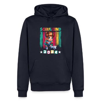 Einschulung Grundschüler Schulkind 2024 - Männer Premium Bio Hoodie - Navy - Vorne - Nico (187cm)