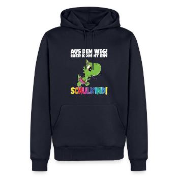 Écolier 2024 entrant à l'école - Sweat à capuche Premium bio Homme - bleu marine - Devant - Nico (187cm)