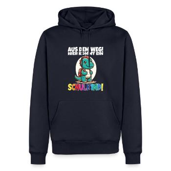 Écolier 2024 entrant à l'école - Sweat à capuche Premium bio Homme - bleu marine - Devant - Nico (187cm)
