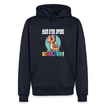 Écolier 2024 entrant à l'école - Sweat à capuche Premium bio Homme - bleu marine - Devant - Nico (187cm)