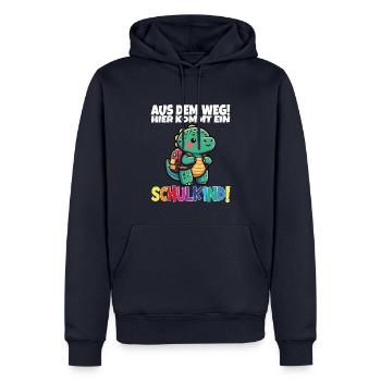 Écolier 2024 entrant à l'école - Sweat à capuche Premium bio Homme - bleu marine - Devant - Nico (187cm)
