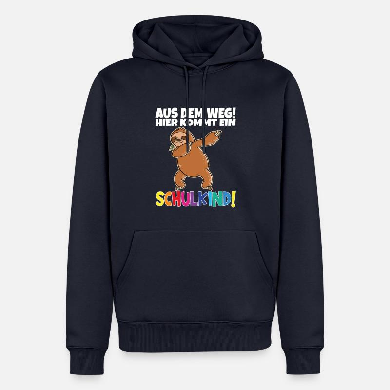 Écolier 2024 entrant à l'école - Sweat à capuche Premium bio Homme - bleu marine
