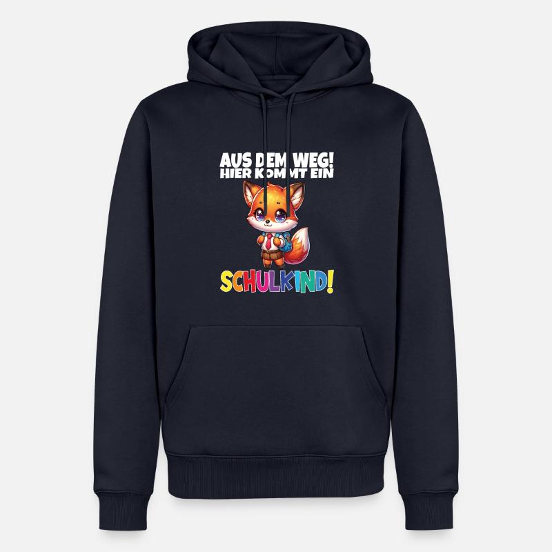 Écolier 2024 entrant à l'école - Sweat à capuche Premium bio Homme - bleu marine