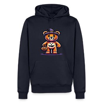 Ours en peluche d’Halloween Ours d’Halloween - Sweat à capuche Premium bio Homme - bleu marine - Devant - Nico (187cm)