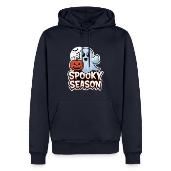 Mignon Halloween Fantôme Spooky Saison Fantôme - Sweat à capuche Premium bio Homme - bleu marine - Devant - Nico (187cm)