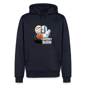 Mignon Halloween Fantôme Spooky Saison Fantôme - Sweat à capuche Premium bio Homme - bleu marine - Devant - Nico (187cm)