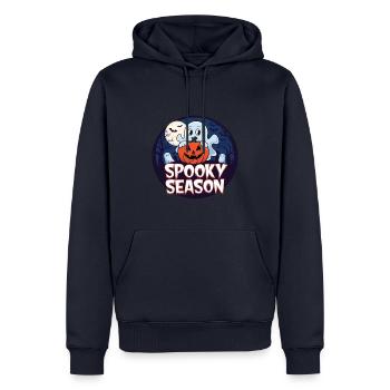 Cute Halloween Ghost Spooky Season Ghost - Männer Premium Bio Hoodie - Navy - Vorne - Nico (187cm)
