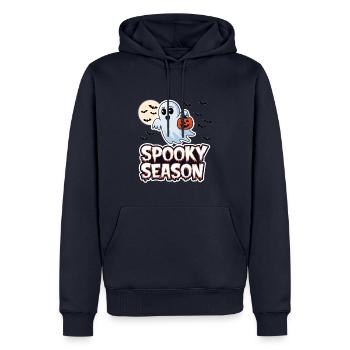 Mignon Halloween Fantôme Spooky Saison Fantôme - Sweat à capuche Premium bio Homme - bleu marine - Devant - Nico (187cm)
