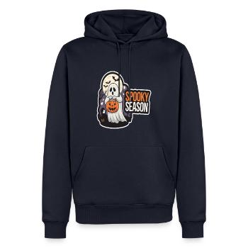 Mignon Halloween Fantôme Spooky Saison Fantôme - Sweat à capuche Premium bio Homme - bleu marine - Devant - Nico (187cm)