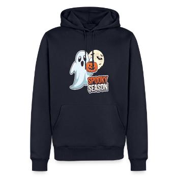 Mignon Halloween Fantôme Spooky Saison Fantôme - Sweat à capuche Premium bio Homme - bleu marine - Devant - Nico (187cm)