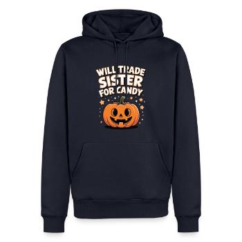 Halloween Will Trade Sister For Candy - Men’s Premium Organic Hoodie - navy - Front - Nico (187cm)