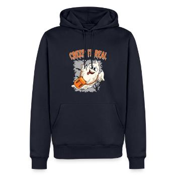 Mignon Halloween Fantôme Halloween - Sweat à capuche Premium bio Homme - bleu marine - Devant - Nico (187cm)