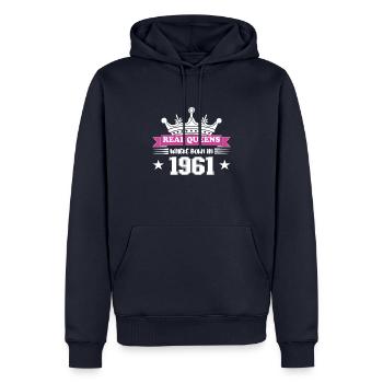 Real Queens 1961 Born Birthday - Men’s Premium Organic Hoodie - navy - Front - Nico (187cm)