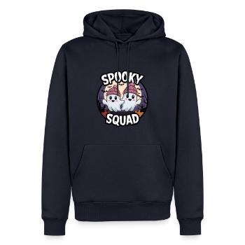 Halloween Spooky Squad Geist mit Mütze - Männer Premium Bio Hoodie - Navy - Vorne - Nico (187cm)