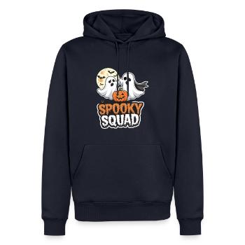 Halloween Spooky Squad fantôme avec chapeau - Sweat à capuche Premium bio Homme - bleu marine - Devant - Nico (187cm)