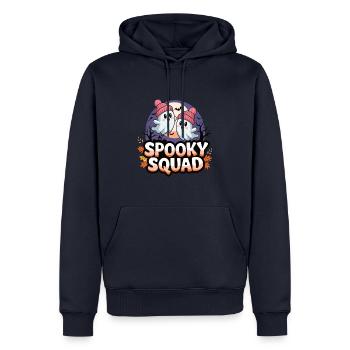 Halloween Spooky Squad fantôme avec chapeau - Sweat à capuche Premium bio Homme - bleu marine - Devant - Nico (187cm)