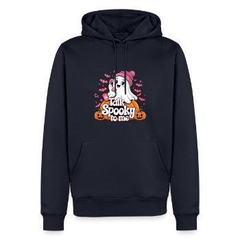 Halloween Fantôme Drôle Parler Effrayant Pour Moi - Sweat à capuche Premium bio Homme - bleu marine - Devant - Nico (187cm)